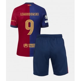 Barcelona Robert Lewandowski #9 Domaci Dres za djecu 2024-25 Kratak Rukav (+ Kratke hlače)